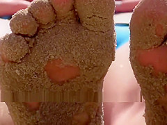 Teen girl pussy lips. Wet panties. Voyeur Ukraine beach