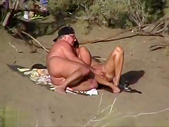 Mature amateur and his woman are enjoying in outdoor sex
