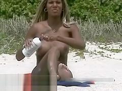 Nude beach voyeur video with sexy babes