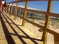 Amazing Teen Ass close-up bikini voyeur beach