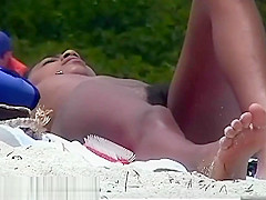 Perfect busty tits nude beach voyeur two for one