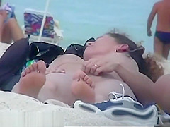 Perfect busty tits nude beach voyeur two for one