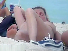 Perfect busty tits nude beach voyeur two for one