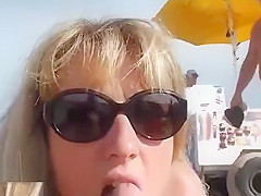 Naomi on a public beach cap d'agde friends blowjob slut