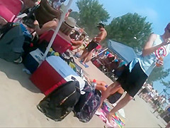 2 bikini friends at the beach candid