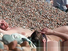 Amateur public nudist beach voyeur vid