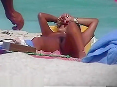Amazing nudist girls on a hidden beach voyeur vid