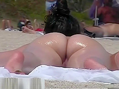 Amazing nudist girls on a hidden beach voyeur vid