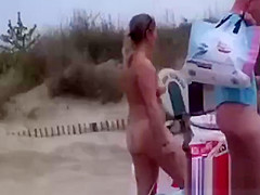 Walkers on Nude Beach