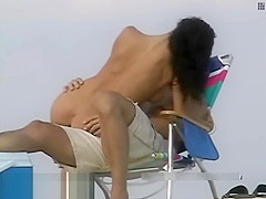 Couple split by Strangers on a nude beach