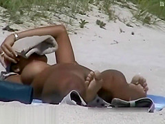 Couple split by Strangers on a nude beach