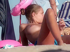 PERFECT BOOBS teen at the beach