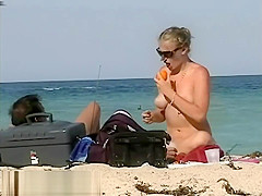 Exquisite nude beach voyeur spy cam video