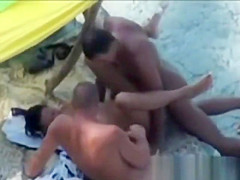 Nude Beach - Nice Bareback Threesome