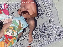 Mature suck cock at the nude beach