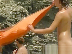 This sweet innocent girl was voyeured at the nudist beach