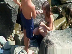 Voyeur on nude beach films publiic sex