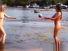 Nude Beach - Two Sweet Little Tits Teens