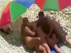 Voyeur on public beach sex