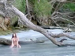 Naked beach fun