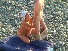Voyeur on public beach Oral sex