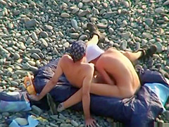 Voyeur on public beach Oral sex