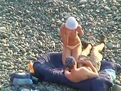 Voyeur on public beach Oral sex