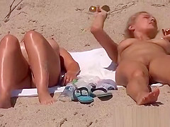 Two Beauties At The Nude Beach