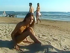 Everyone has clothes on except for this hot nudist