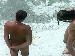 Naked Couple Enjoy A Day At The Beach