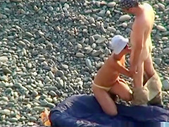 Voyeur On Public Beach. Oral Sex