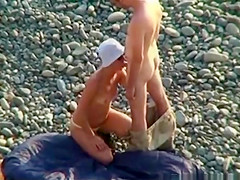 Voyeur On Public Beach. Oral Sex