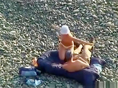 Voyeur On Public Beach. Oral Sex