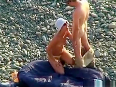 Voyeur On Public Beach. Oral Sex