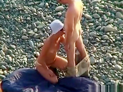 Voyeur On Public Beach. Oral Sex