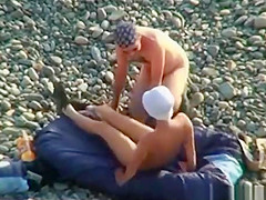 Voyeur On Public Beach. Oral Sex