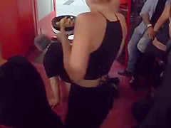 Blonde babe disgraced on the beach