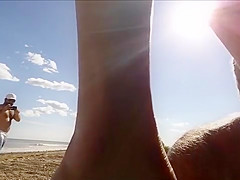 Hot Wife gives Older Man BJ at the beach