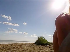 Hot Wife gives Older Man BJ at the beach