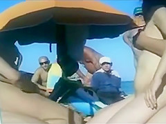 Nude Beach - Hot Mmf Threesome - Huge Audience