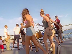 Big Tits Bikini Thong beach teens spied hidden cam voyeur