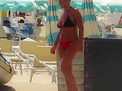 Big Tits Bikini Thong beach teens spied hidden cam voyeur