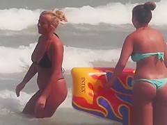 Big Tits Bikini Thong beach teens spied hidden cam voyeur