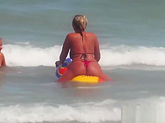 Big Tits Bikini Thong beach teens spied hidden cam voyeur