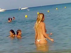 Voyeur Topless Beach Big Natural Tits Video