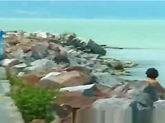 pissing on the beach