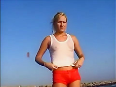 Blonde beach photoshoot