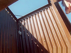 Young girls with a shaved pussy in a beach cabin!