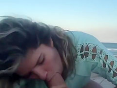 Beach couple sex fun