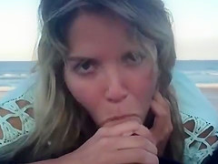 Beach couple sex fun